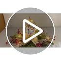 Lighted Nativity Scene Christmas Decor with Timer and Gold Bow, 20 Inches