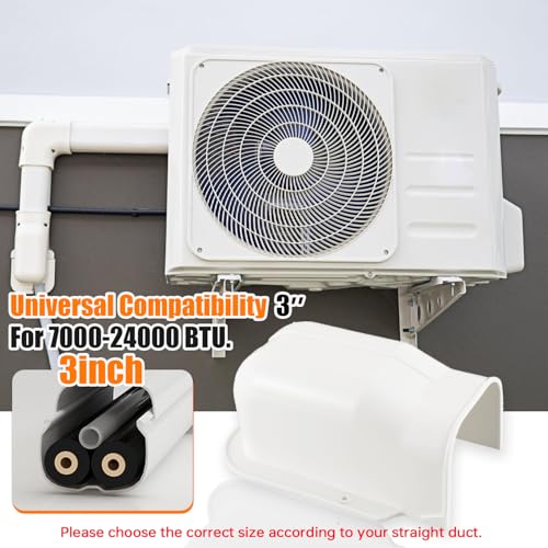 3-Inch Mini Split PVC Line Cover Wall Cover Set - AC Line Set Accessories