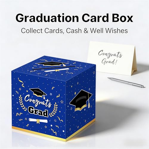 Kelool Graduation Decorations 2026 Blue Card Box Party