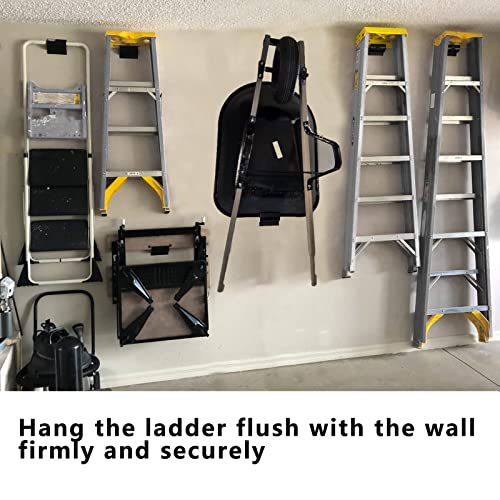 Heavy-Duty Wall Mount Ladder Hooks - 1 Pack Wheelbarrow Hangers