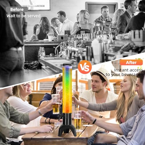2PCS 3L Mimosa Tower Dispenser, 100 oz/3.2 qt Gravity Beverage Dispenser for Parties Bars Pubs Restaurants