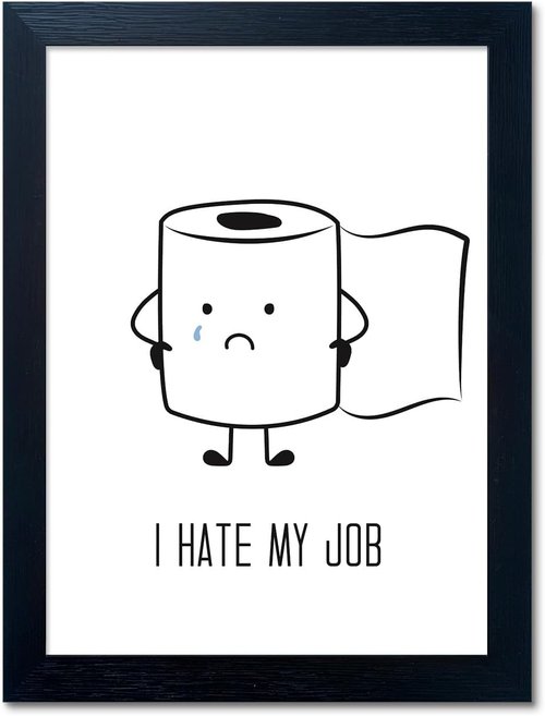Black And White Bathroom Wall Art - Humorous Toilet Paper Canvas Print | Minimalist Framed Decor