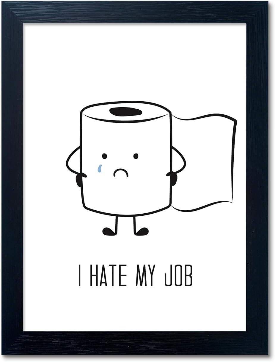Regine Switzerland Black and White Bathroom Wall Art - Humorous Toilet Paper Canvas Print | Minimalist Decor