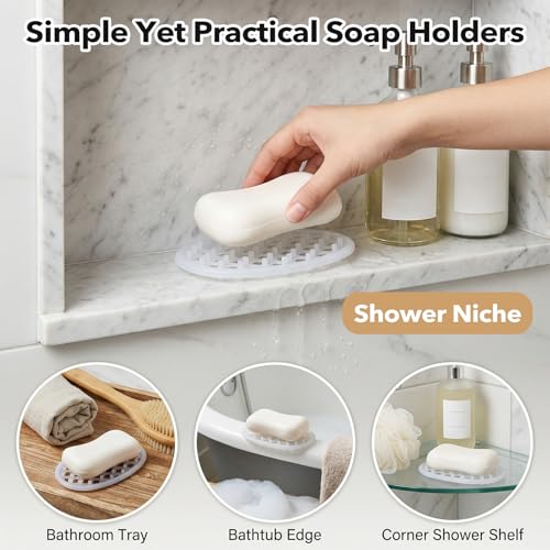 Neyauo Silicone Soap Dish Set - Non-Slip Holder with Drainage