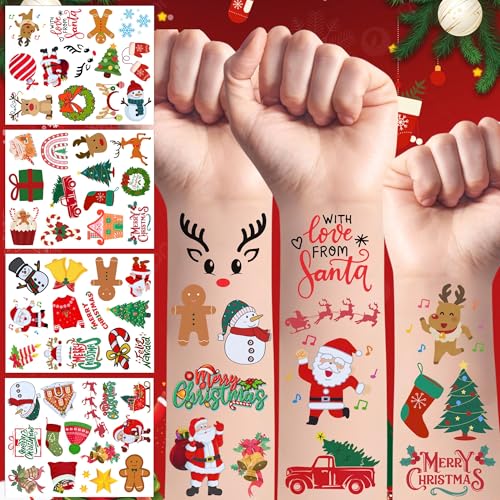 Christmas Temporary Tattoos for Kids - 120+ Holiday Party Favors