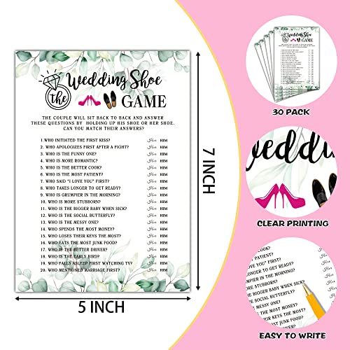 Gihyan Wedding Shoe Game Cards - Tropical Bridal Shower Set
