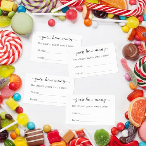 Guess How Many Game Cards - 50 Premium Cards for Baby Showers & Parties
