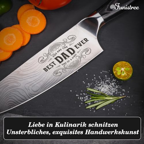German EN1.4116 Chef Knife for Men Dad - Best Dad Ever Gift Set, 8 Inch Kitchen Knife, Anniversary & Christmas Gift - Variation 03 Best Dad / 1