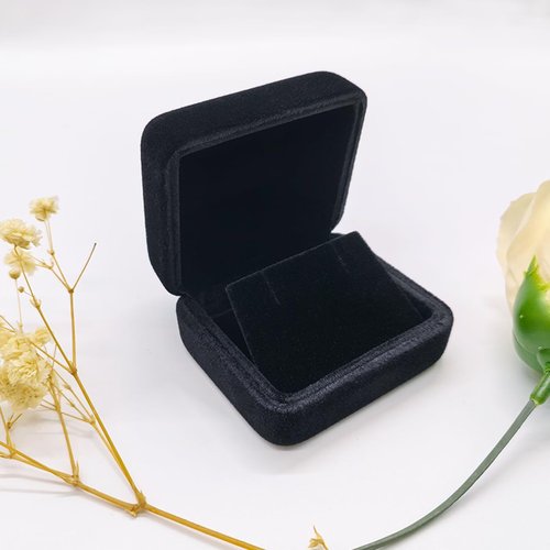 GBYAN 2 Pieces Velvet Earring Box,Stud Earring Gift Box,Jewelry Display Case for Proposal,Engagement,Wedding and Birthday,Black