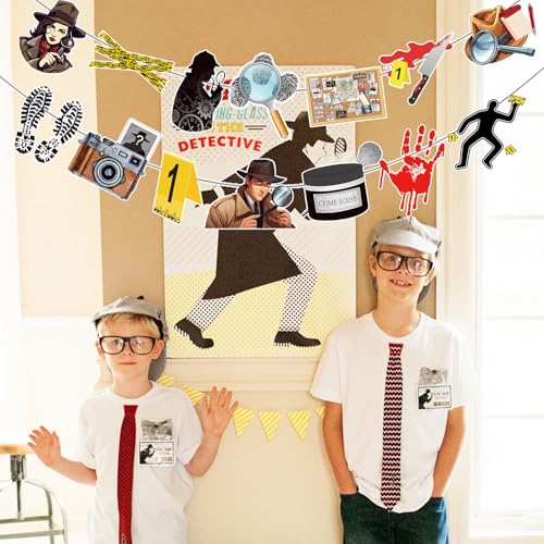 Detective Party Garland Banner - Crime Scene & Murder Mystery Decorations
