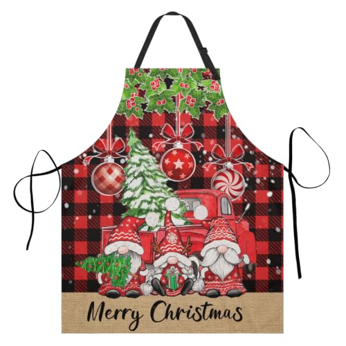 Christmas Gnome Waterproof Cooking Apron - 27 x 31 Inch for Grill BBQ Baking