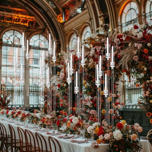 45.7 Inch Acrylic Candelabra Centerpieces for Wedding - 4 Pack
