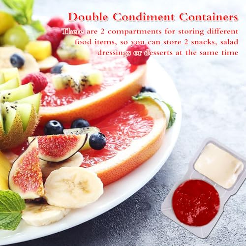 Reusable Double Compartment Snack Containers with Lids - BPA-Free, Leak-Proof Food Storage Boxes for Meal Prep & Lunch