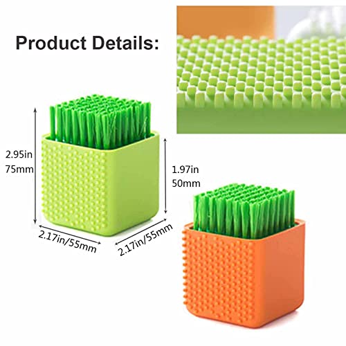 Selaurel Silicone Laundry Brush Scrub - 2 Pack (Green and Orange)