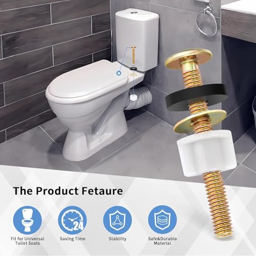 Universal Metal Toilet Seat Screws Kit - Durable Fastener Set
