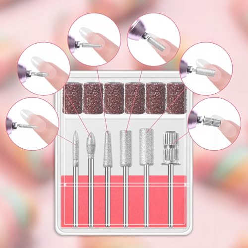 Nail Drill Bits Set 6 Pcs Professional Manicure Pedicure Tool