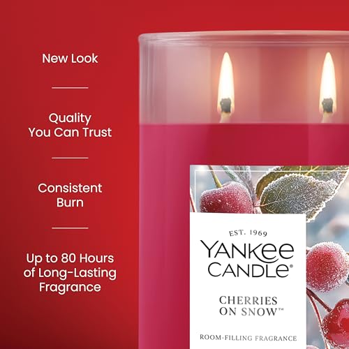 Festive Yankee Candle Cherries On Snow Scented Candle 20oz Tumbler - Large Multi-Wick
