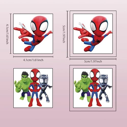 Spider-Man Temporary Tattoos 20pcs Waterproof Party Favors