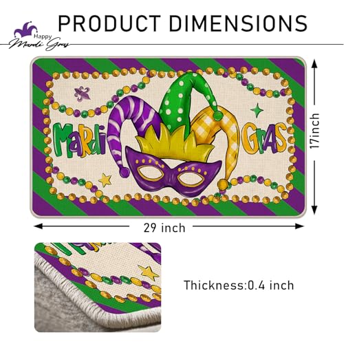 Mardi Gras Decorative Door Mat - Non-Slip Entryway Rug