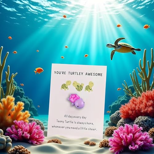 Mini Pocket Hug Turtle with Inspirational Card - Turtley Awesome Gift