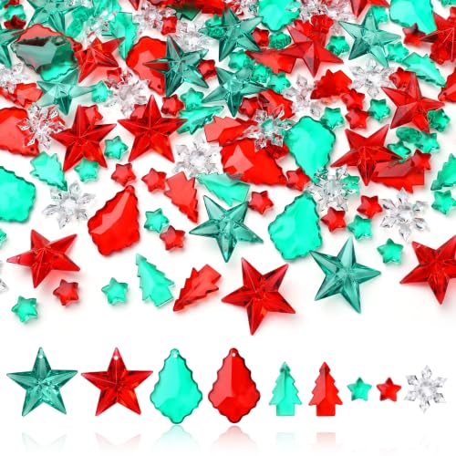 Christmas Vase Filler Acrylic Gems Set - Red & Green 200 Pcs B#