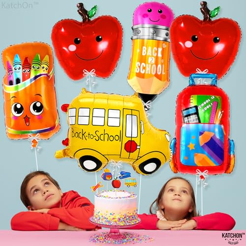 KatchOn Back to School Balloons Set - Pack of 6, Multi Color Classroom Decor