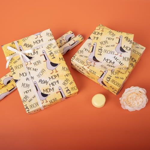 Funny Mother's Day Gift Wrap - 6 Sheets Duck Mom Design, 20x28"