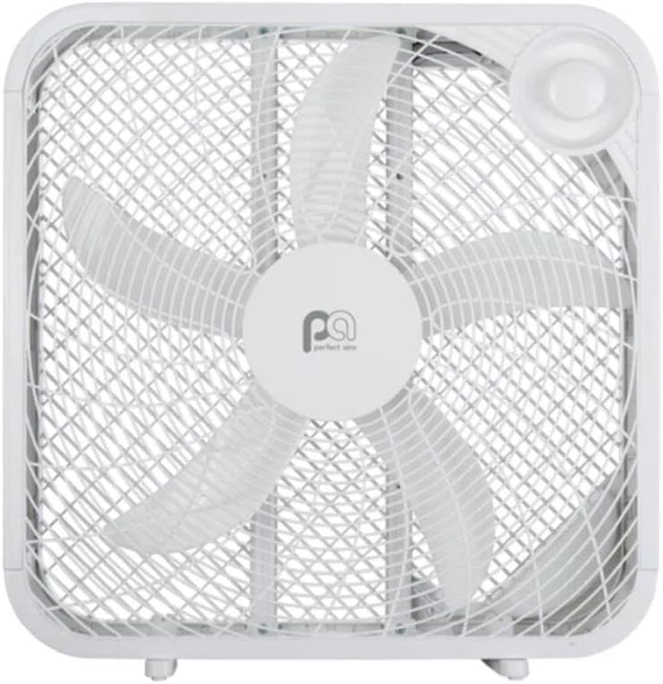PerfectAire Box Fan - 20-Inch Height with 3 Speed Settings for Optimal Cooling