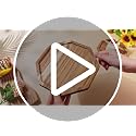 Acacia Wood Serving Trays Set of 5 - Octagon Style, 6-14 Inches