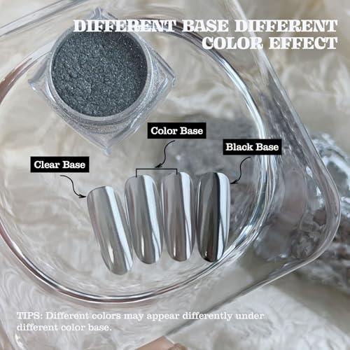 ADHERE Mirror Chrome Nail Powder Set Metallic Holographic Glitter