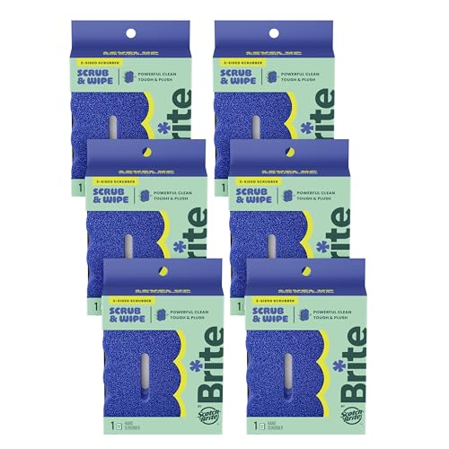 Scotch-Brite Brite 2-Sided Scrub & Wipe Kitchen Sponge Midnight Mode 6 Pack