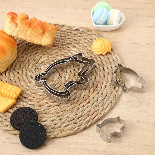 5-Piece Pig Cookie Cutter Set - Stainless Steel for Baking
