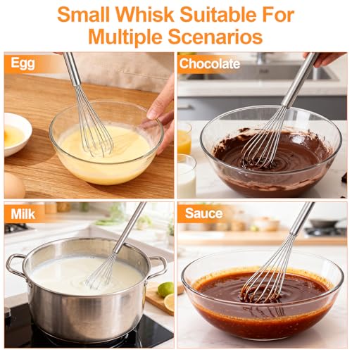Tnlaile 2-Piece 11-Inch Mini Whisk Set - Stainless Steel Kitchen Tool