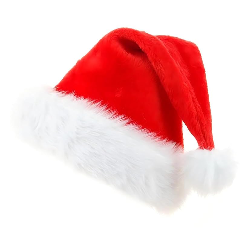 Santa Hat for Adults and Children - Red Velvet Double Layer Christmas Party Hat