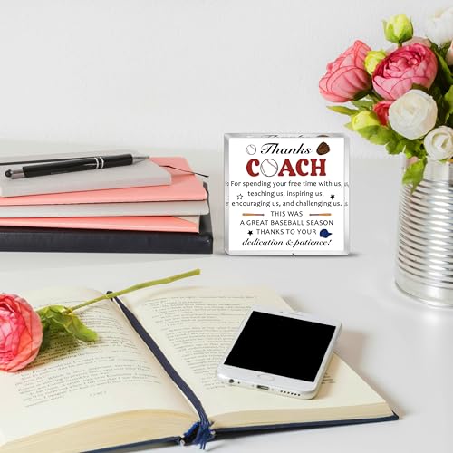 Baseball Coach Appreciation Plaque - Clear Acrylic Desk Decor