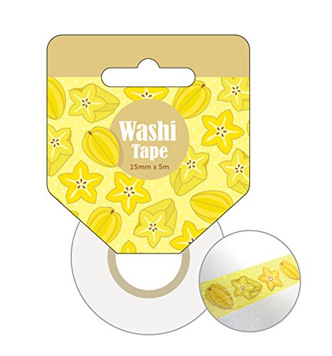 Best Creation Washi Tape - 15mm x 5m, Starfruit Pattern for Crafts