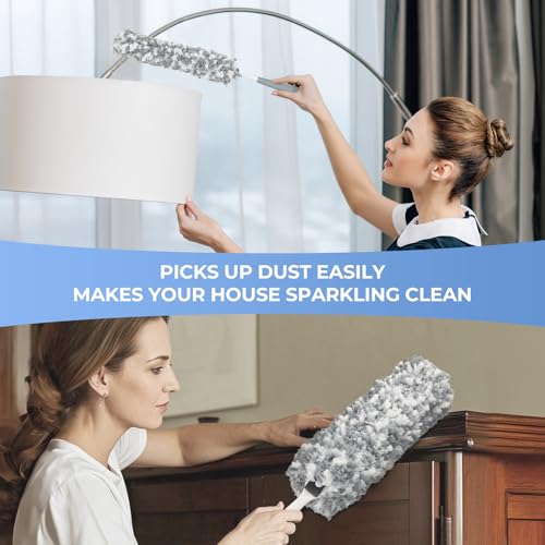 Microfiber Duster with Washable Head - 2 Pack for Home Cleaning