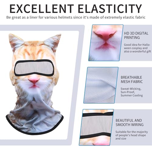 3D Cat Ski Balaclava Sheisty Face Mask with Ears Cute Animal Ski Mask Suitable for Music Festivals Raves Party Activities
