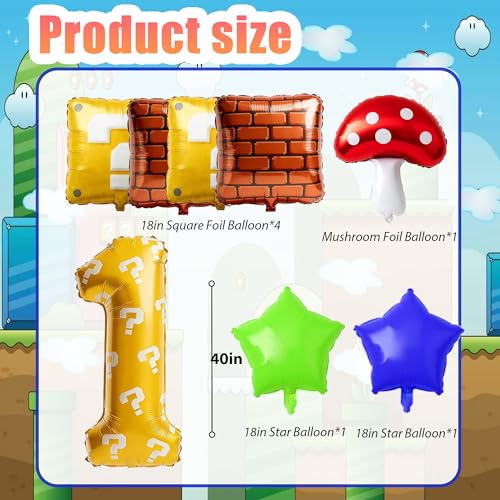 40 Inch Giant Number 1 Balloon Set for Video Game Birthday Party