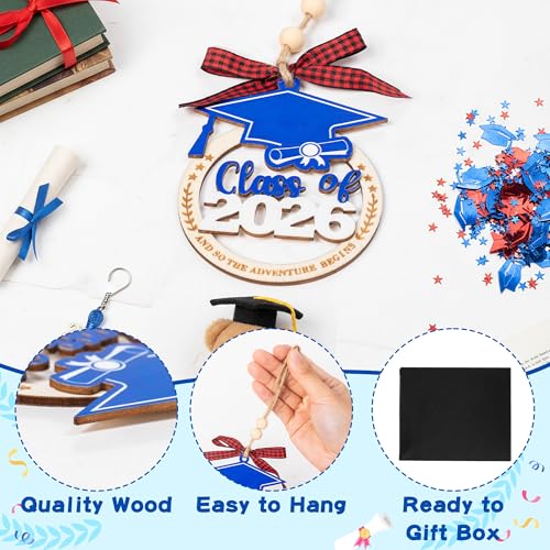 Class of 2026 Graduation Ornament - 2-Layer Wooden Cap Decor