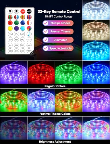 LED Strip Lights RGB+IC with Warm & Cool White, 65ft/20m