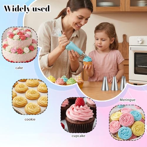 Cobee 4-Piece Large Stainless Steel Cake Decorating Piping Tips Set
