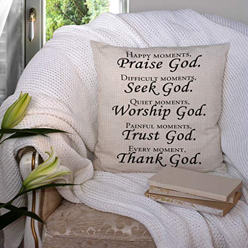 Inspirational Quotes Throw Pillow Cover - Cotton Linen 18x18