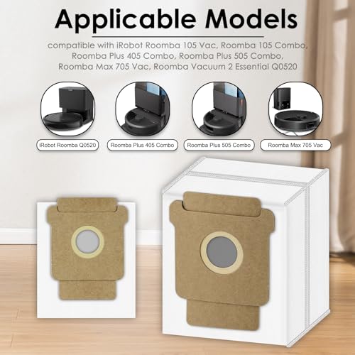 3-Pack Replacement Dust Bags for iRobot Roomba Combo & Q0520 Vacuums