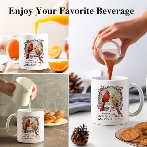 I Believe There Are Angels Among Us Ceramic Mug - White 11oz Cardinal Coffee Cup