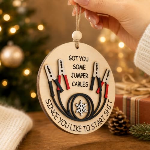 Funny Jumper Cables Christmas Ornament for Coworkers 2026