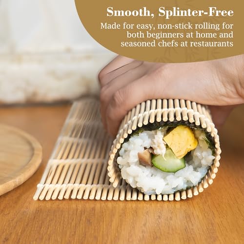 Fusion Select Bamboo Sushi Mat - 3 Pack, 9.5x9.5 Inch Rolling Roller