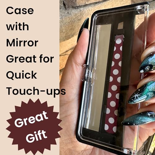 ALAZCO Slant Tip Tweezers Stainless Steel with Mirror Case