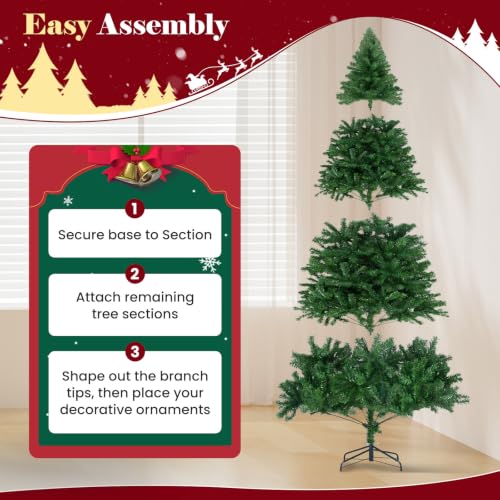 9ft Green Multi-Color LED Pre-Lit Artificial Christmas Tree with 8 Lighting Modes