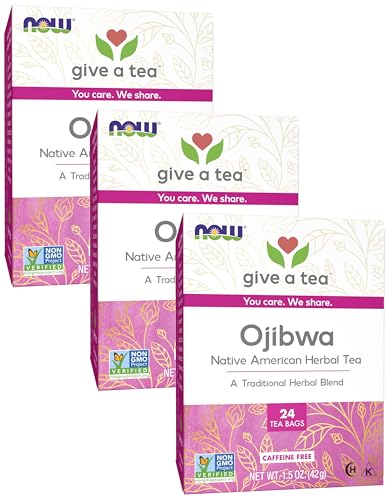 NOW Foods Ojibwa Herbal Tea - Caffeine-Free, 24 Bags (Pack of 3)